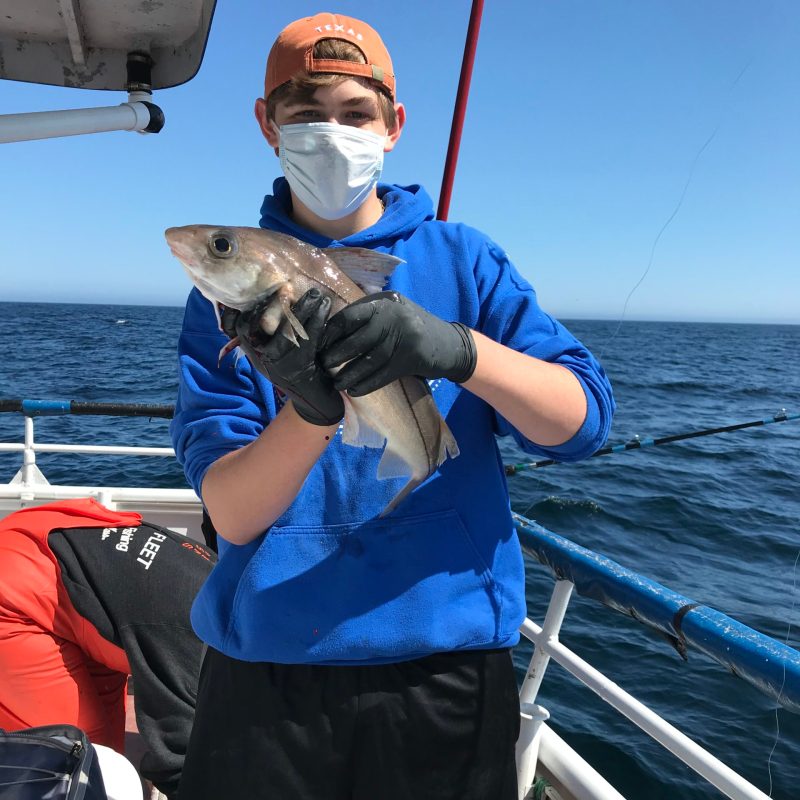 a person holding a fish on a boat