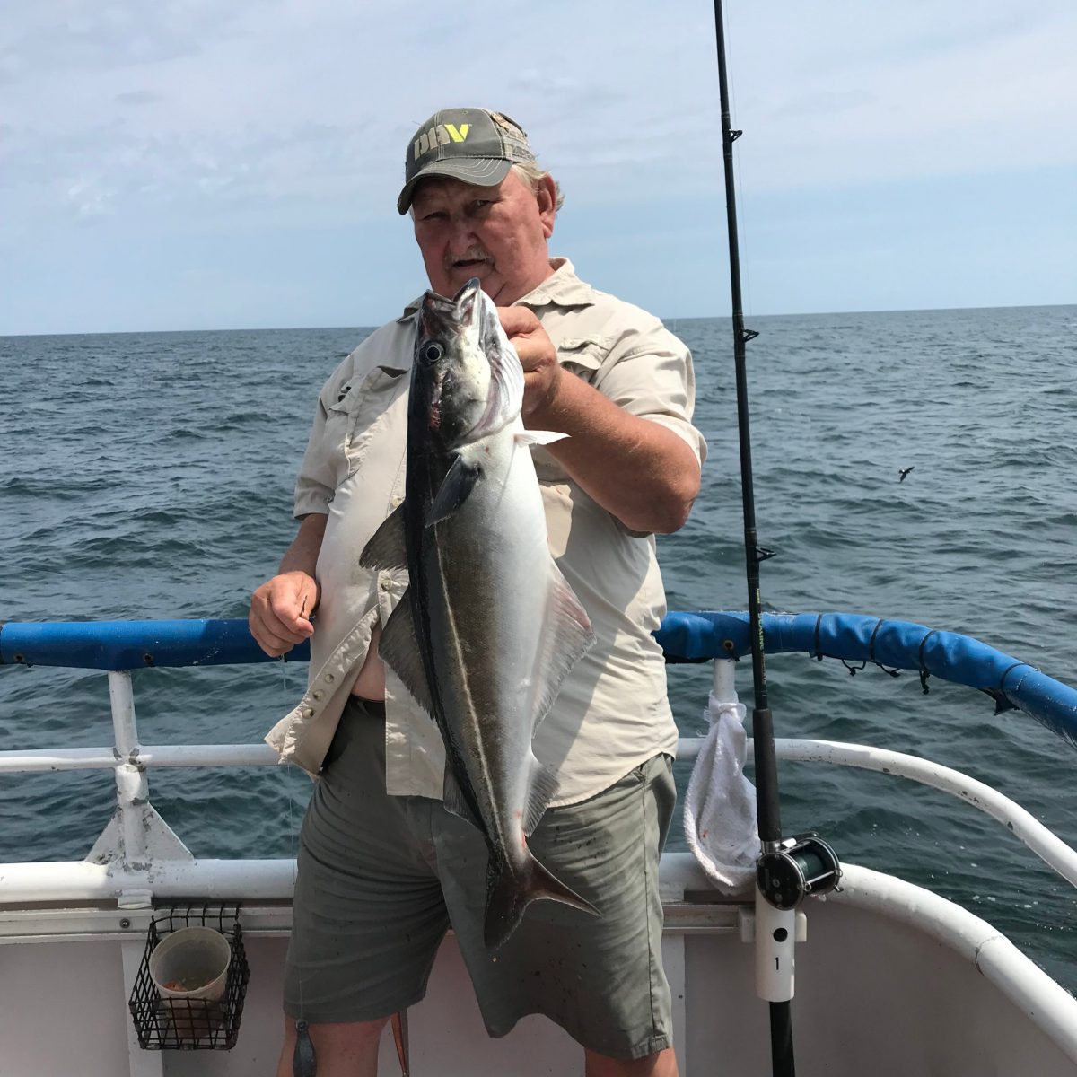 a person holding a fish in the water