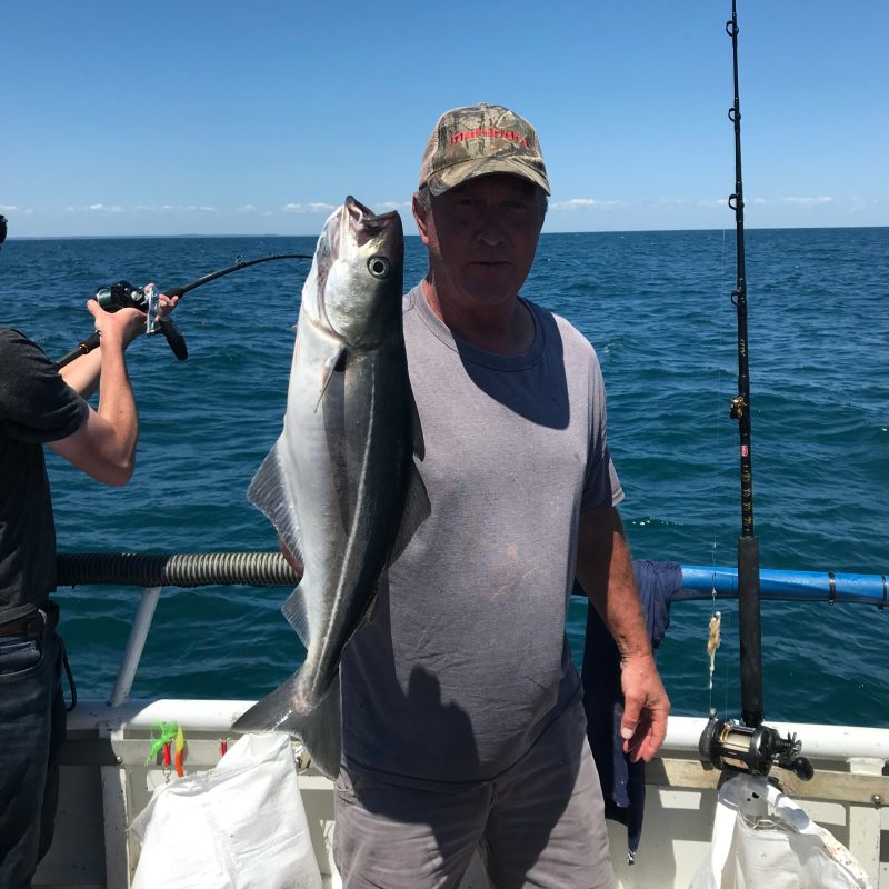 a person holding a fish in the water