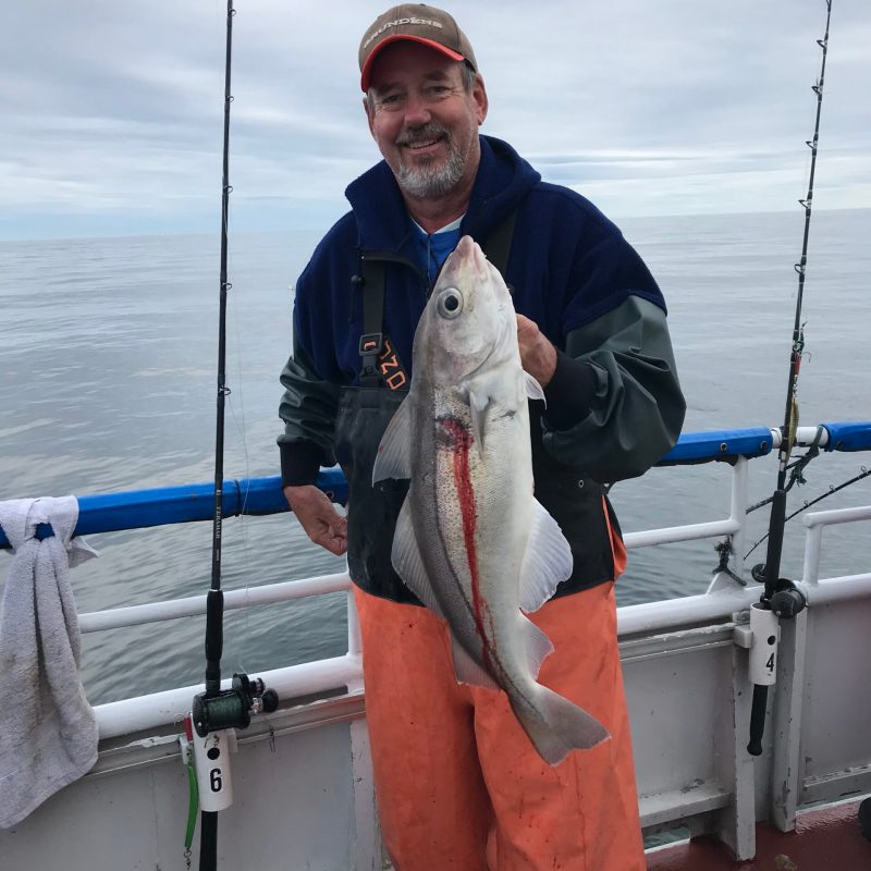 a man holding a fish in the water
