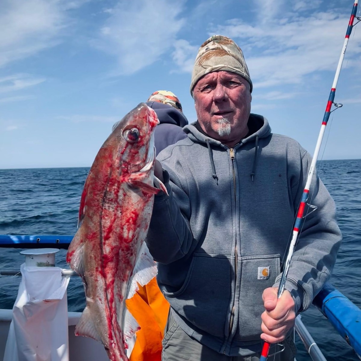 a man holding a fish in the water
