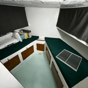 a bed in a room