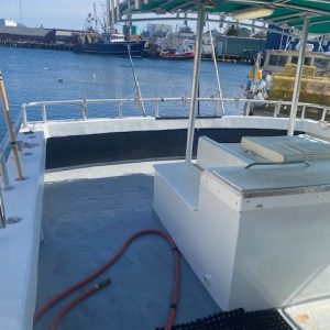 a boat that is sitting on a chair