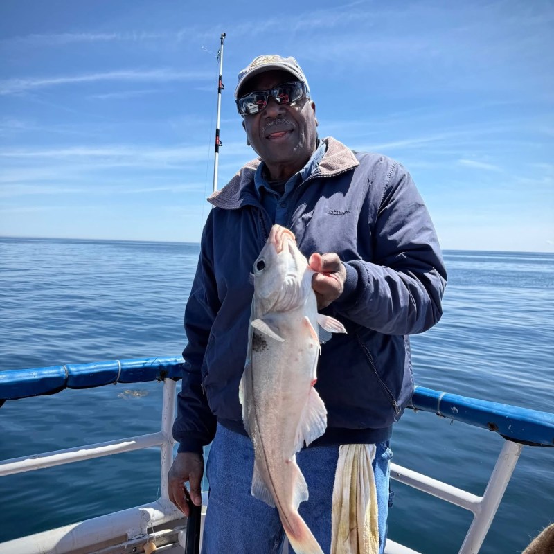 a man holding a fish in the water
