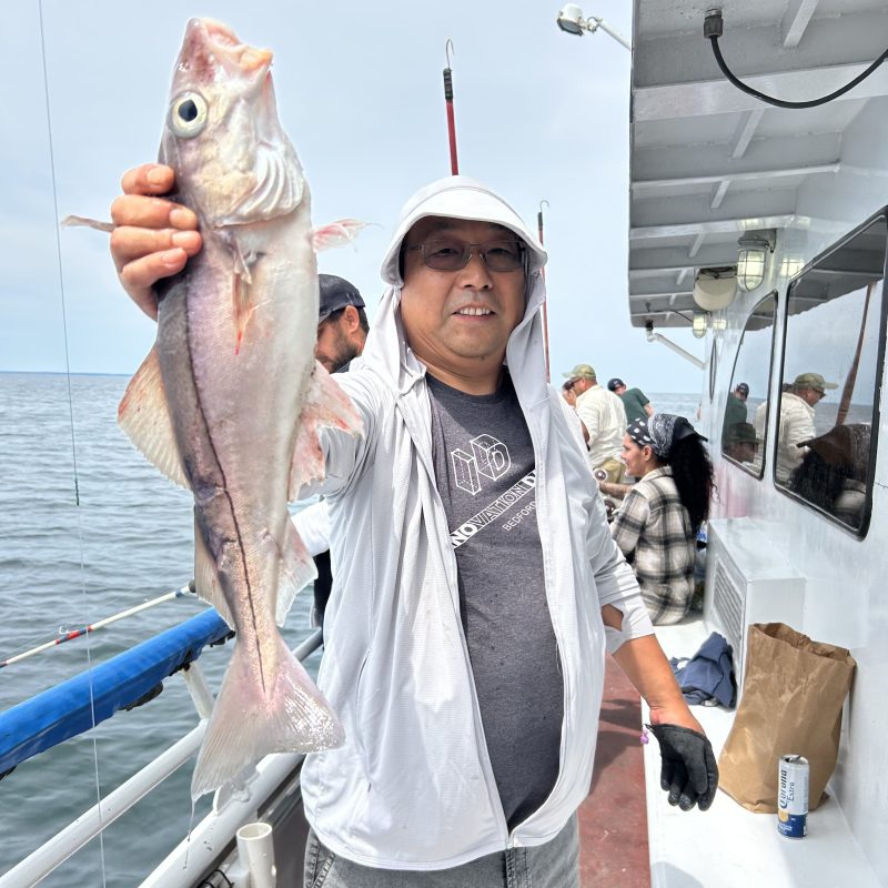 a person holding a fish